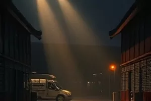 科技题材剧代码与蝉封面，城中村窗外的夜景灯光