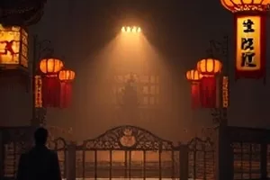 旧唱片修理铺作品封面，木质柜台与黑胶唱片特写